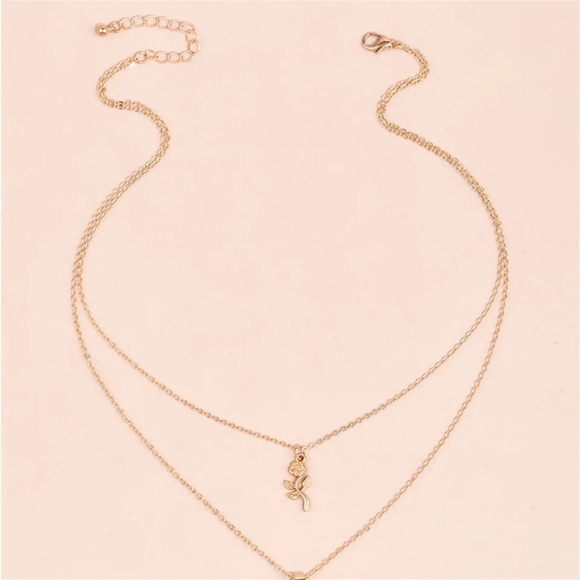 🍒 Double ROSE Necklace - Picture 3 of 7